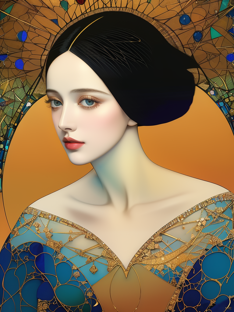 00187-3988370977-Advertising poster style 1 beautiful young woman,cleavage,off shoulder oversized shirt,( 8k, gradient art by Harry Clarke Hayv K.png